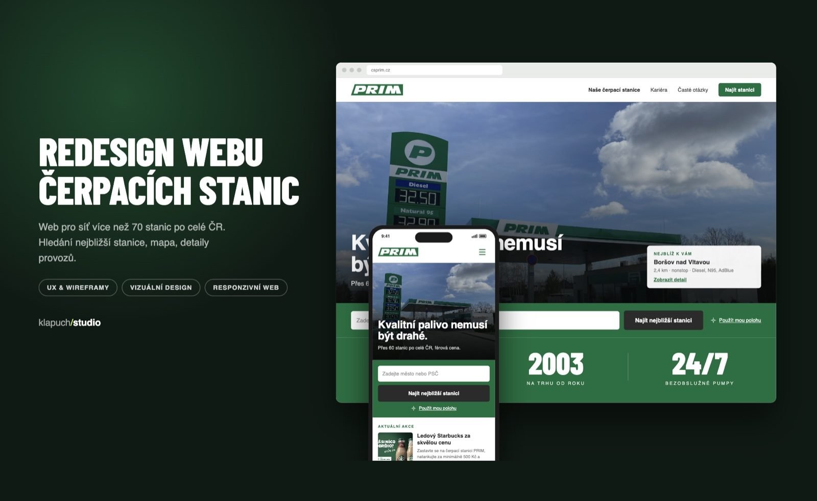 CSPRIM.cz — web sítě čerpacích stanic PRIM